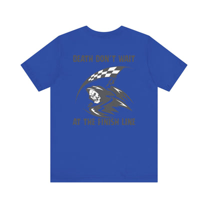 Edgy Racer Tee with Skull Graphic