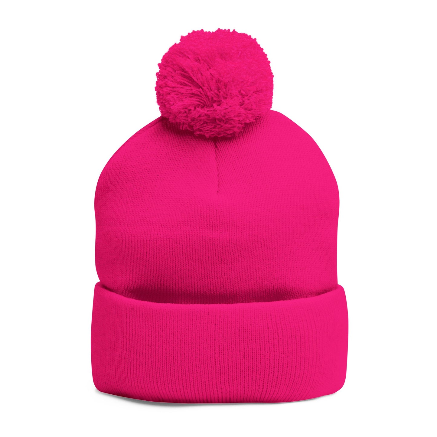 Cozy Pom-Pom Knit Cap with Custom Embroidery