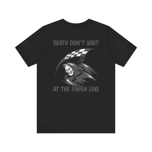 Edgy Racer Tee with Skull Graphic