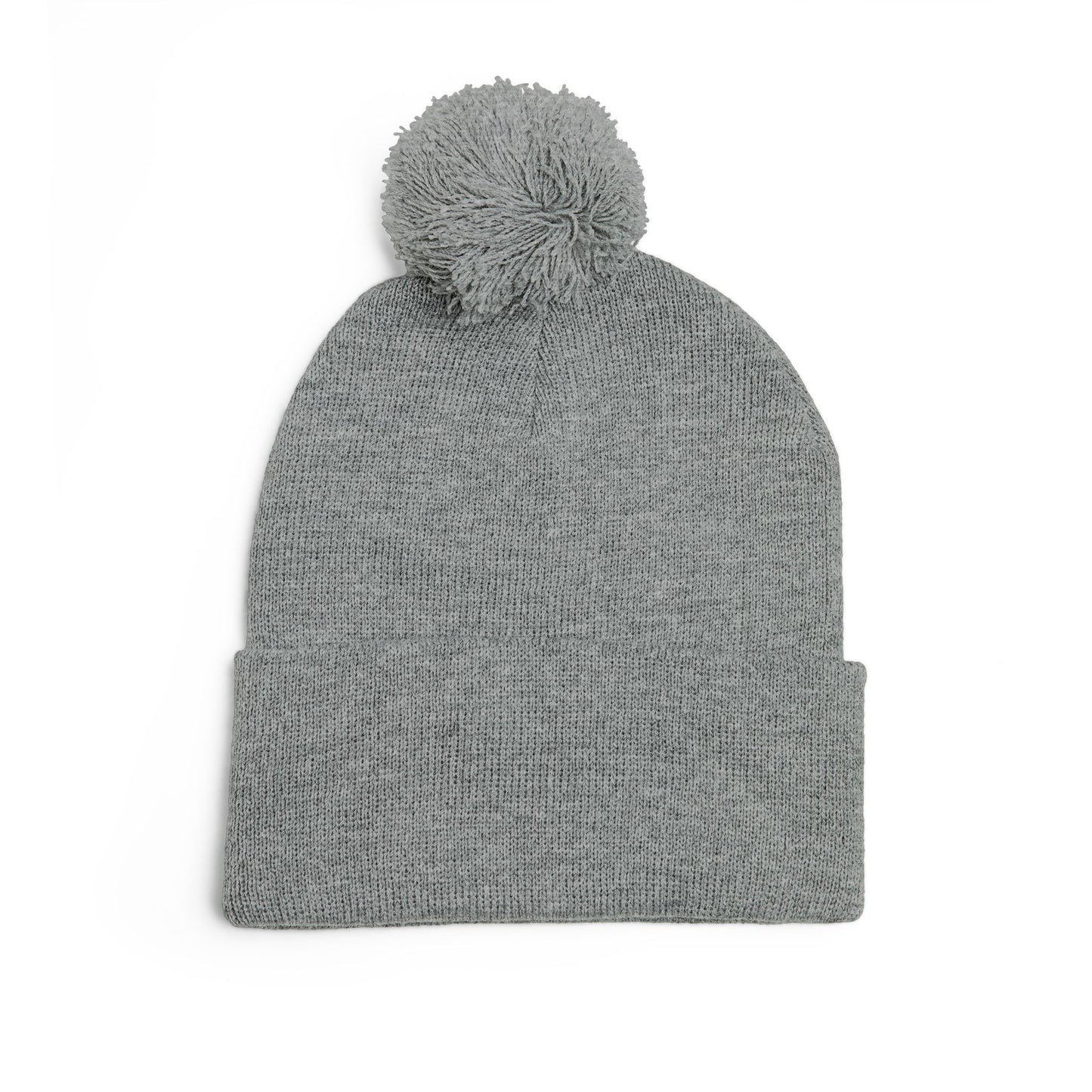 Cozy Pom-Pom Knit Cap with Custom Embroidery