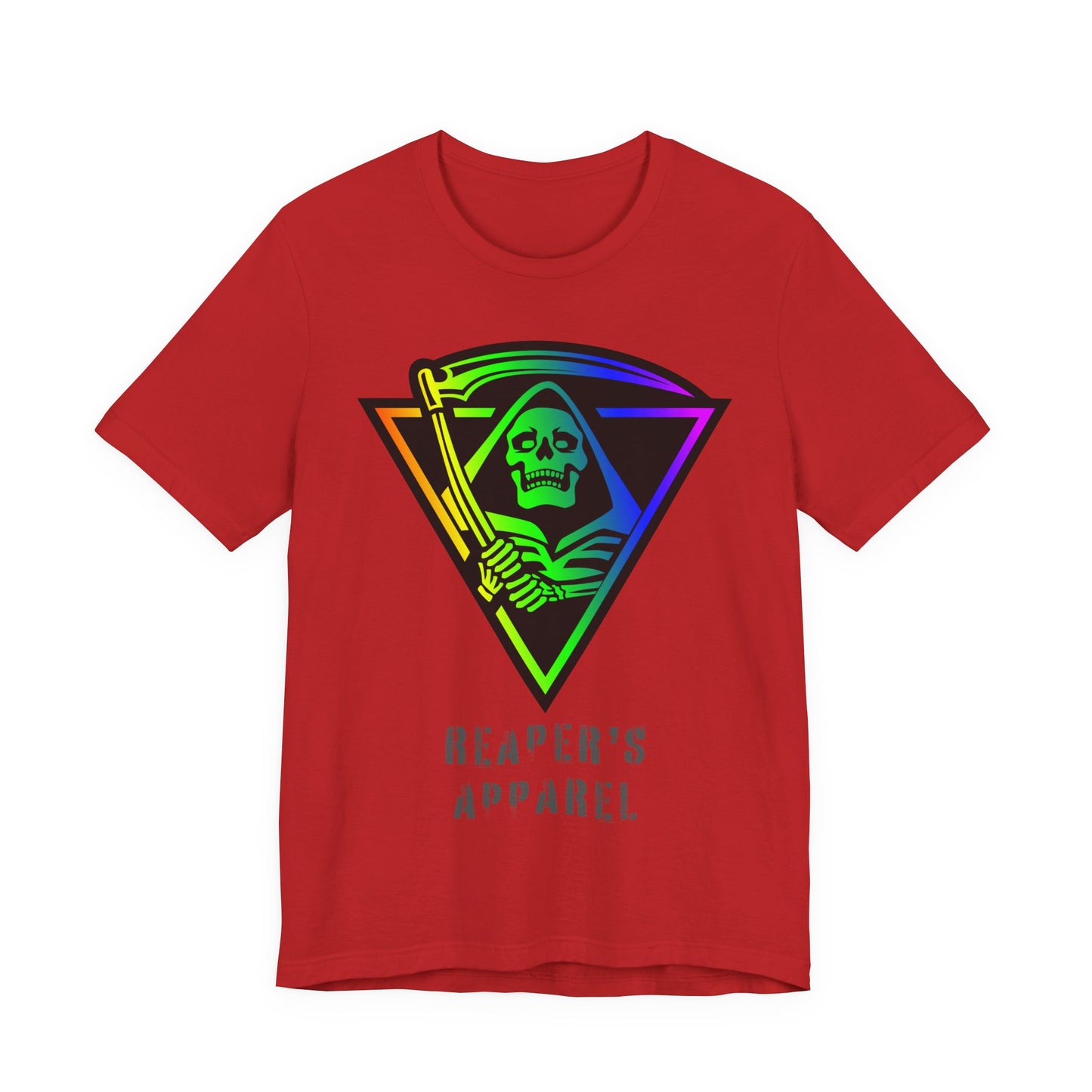 Rainbow Grim Reaper T-Shirt, Unisex Tee for Halloween, Spooky Vibe, Gothic Fashion, Grunge Style, Alternative Apparel