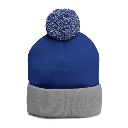 Cozy Pom-Pom Knit Cap with Custom Embroidery