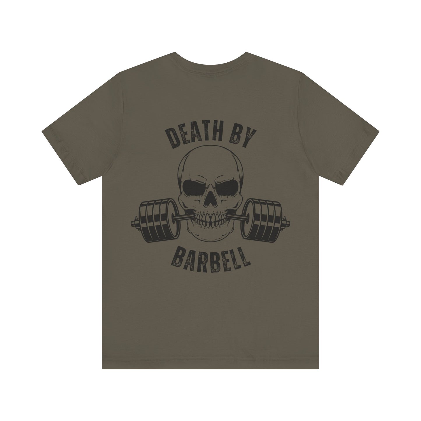 Bold Skull Workout Tee, Death by Barbell Shirt