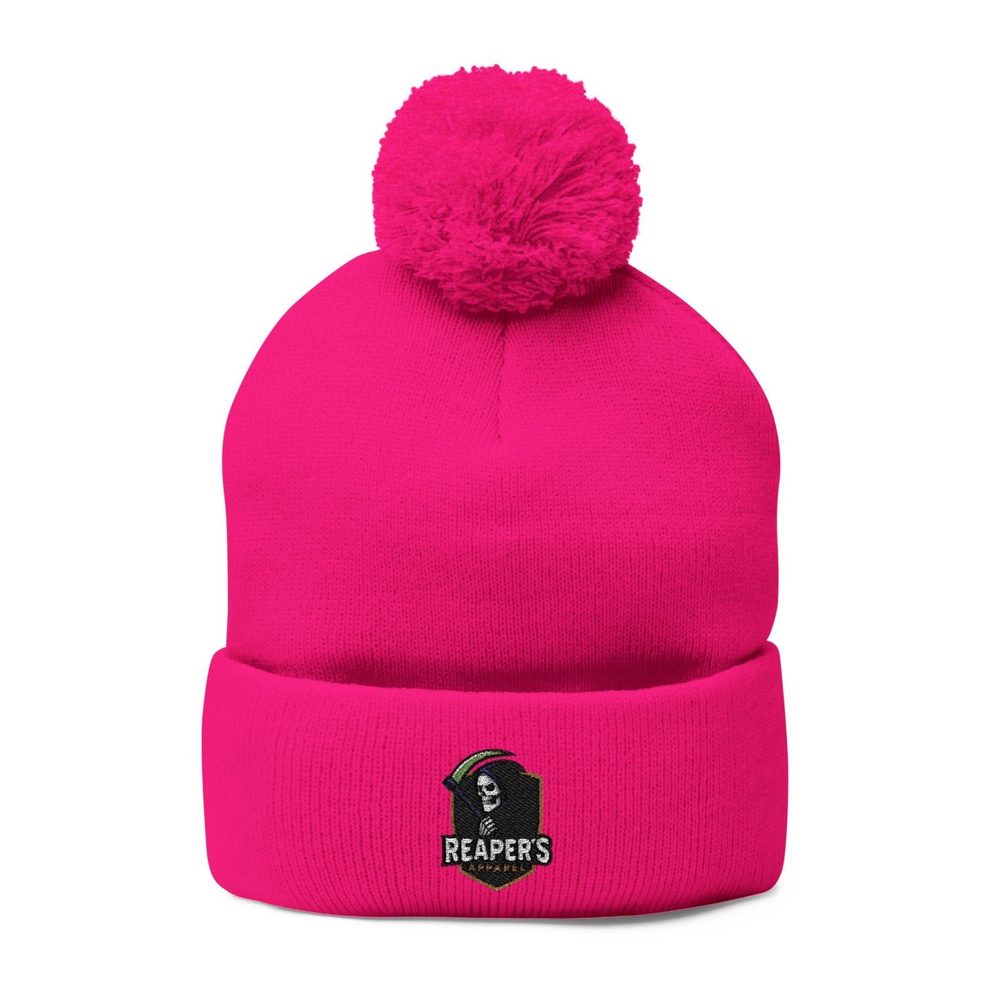 Cozy Pom-Pom Knit Cap with Custom Embroidery