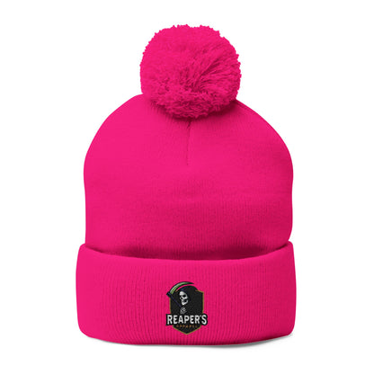 Cozy Pom-Pom Knit Cap with Custom Embroidery