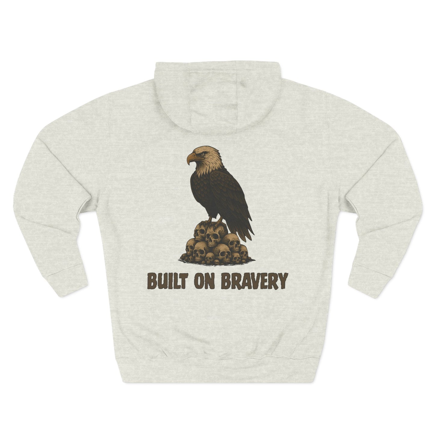 Three-Panel Fleece Hoodie with Bold Eagle Design