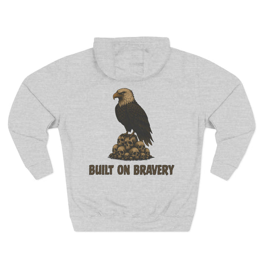 Three-Panel Fleece Hoodie with Bold Eagle Design
