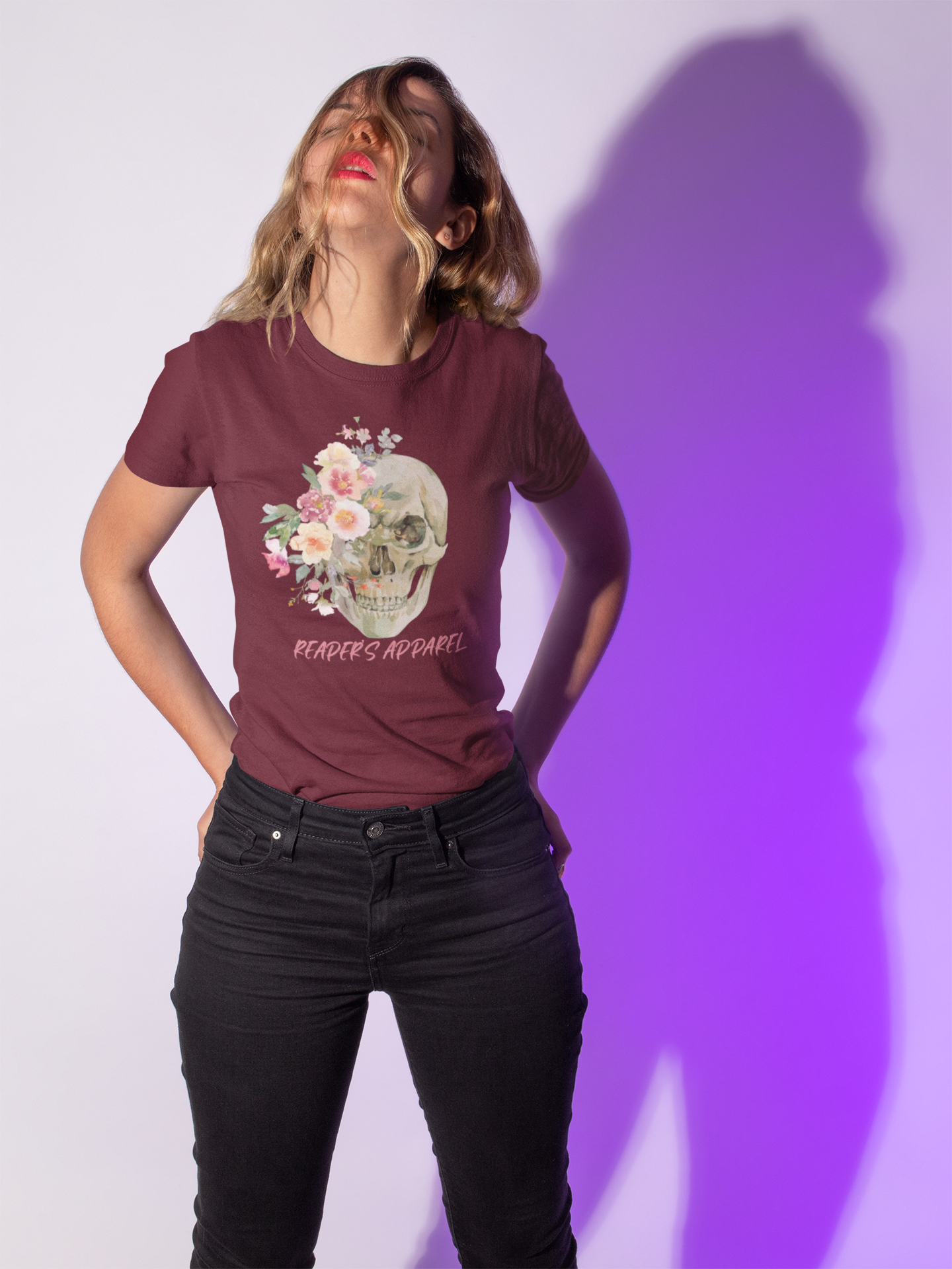 Floral Skull Graphic Tee, Unisex T-Shirt