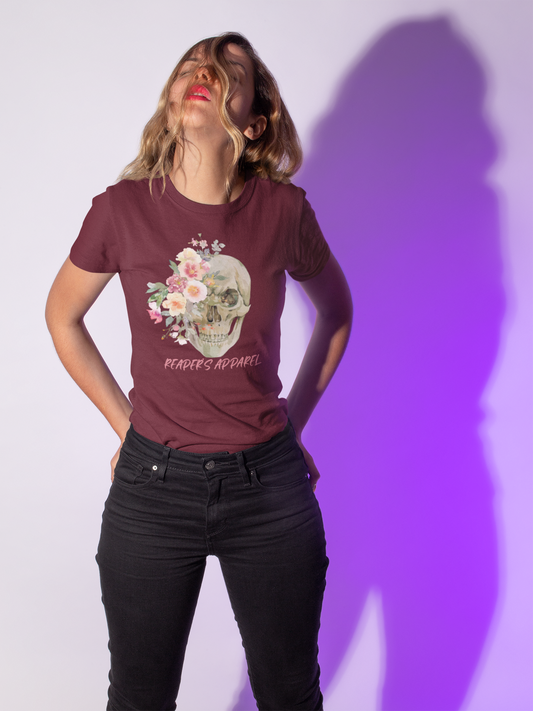 Floral Skull Graphic Tee, Unisex T-Shirt