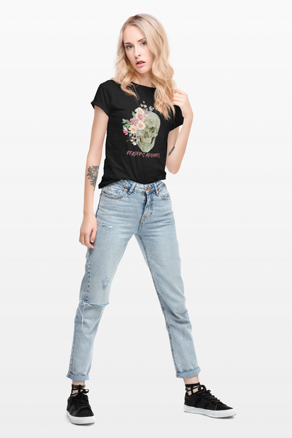 Floral Skull Graphic Tee, Unisex T-Shirt