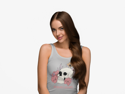 Floral Skull Racerback Tank Top