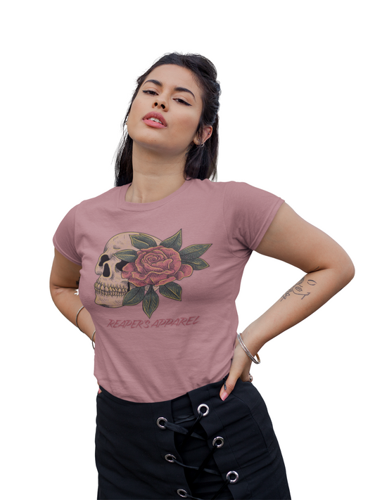 Skull and Rose Unisex Tee, Edgy Graphic T-Shirt