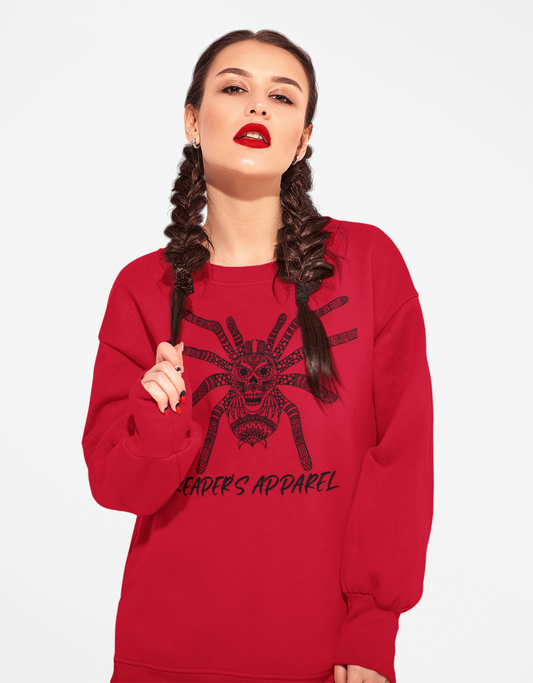 Spider Creepy Sweatshirt, Unisex Cozy Crewneck