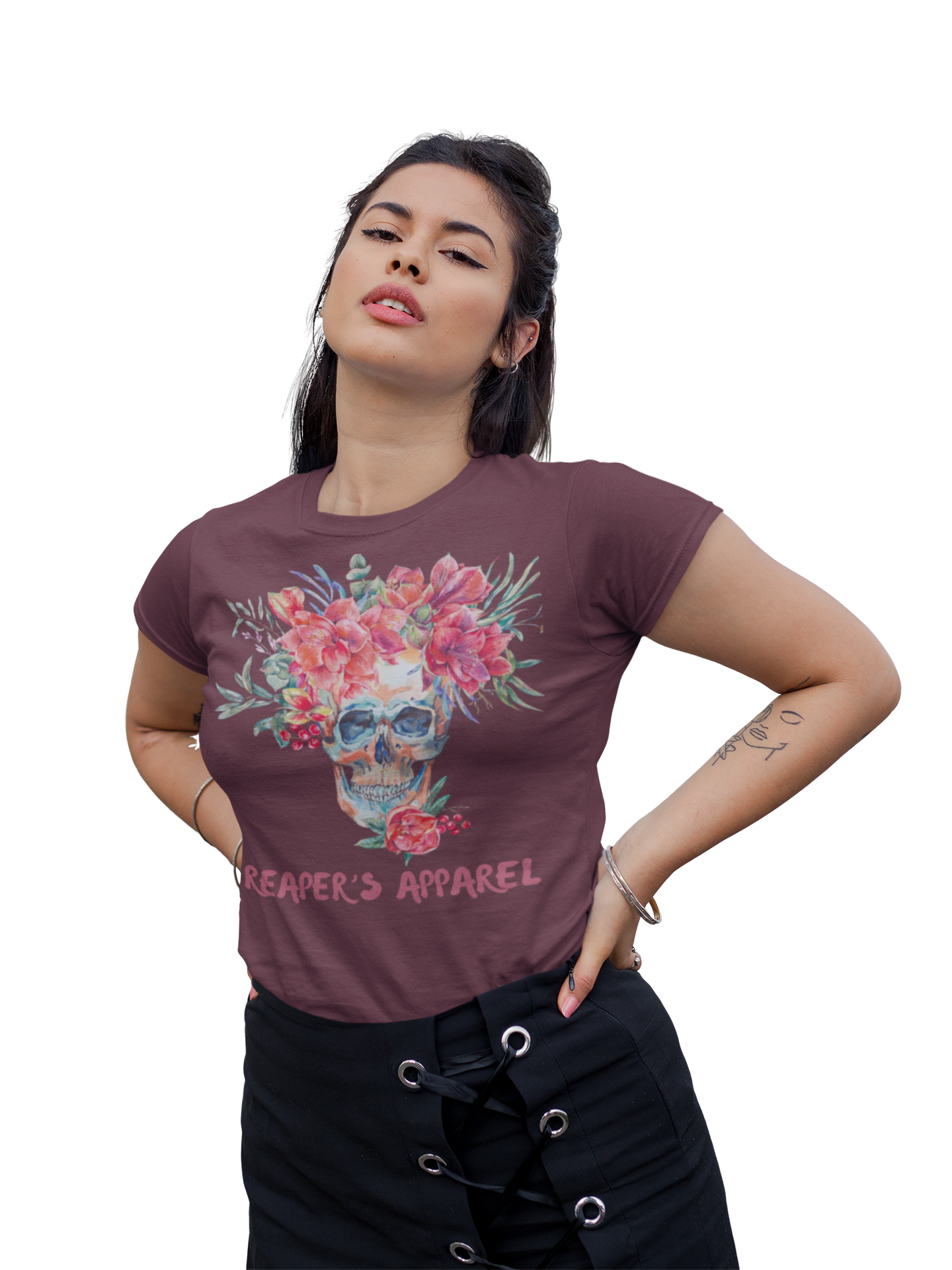 Floral Skull Tee - Short Sleeve Shirt