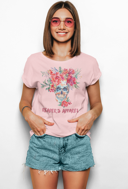 Floral Skull Tee - Short Sleeve Shirt