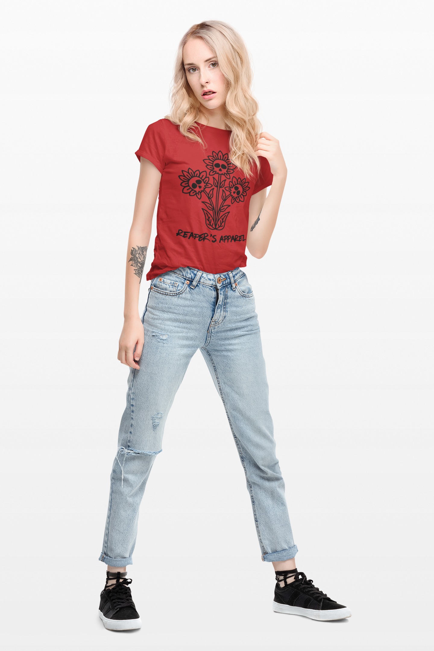 Reaper's Apparel Floral Skull Tee