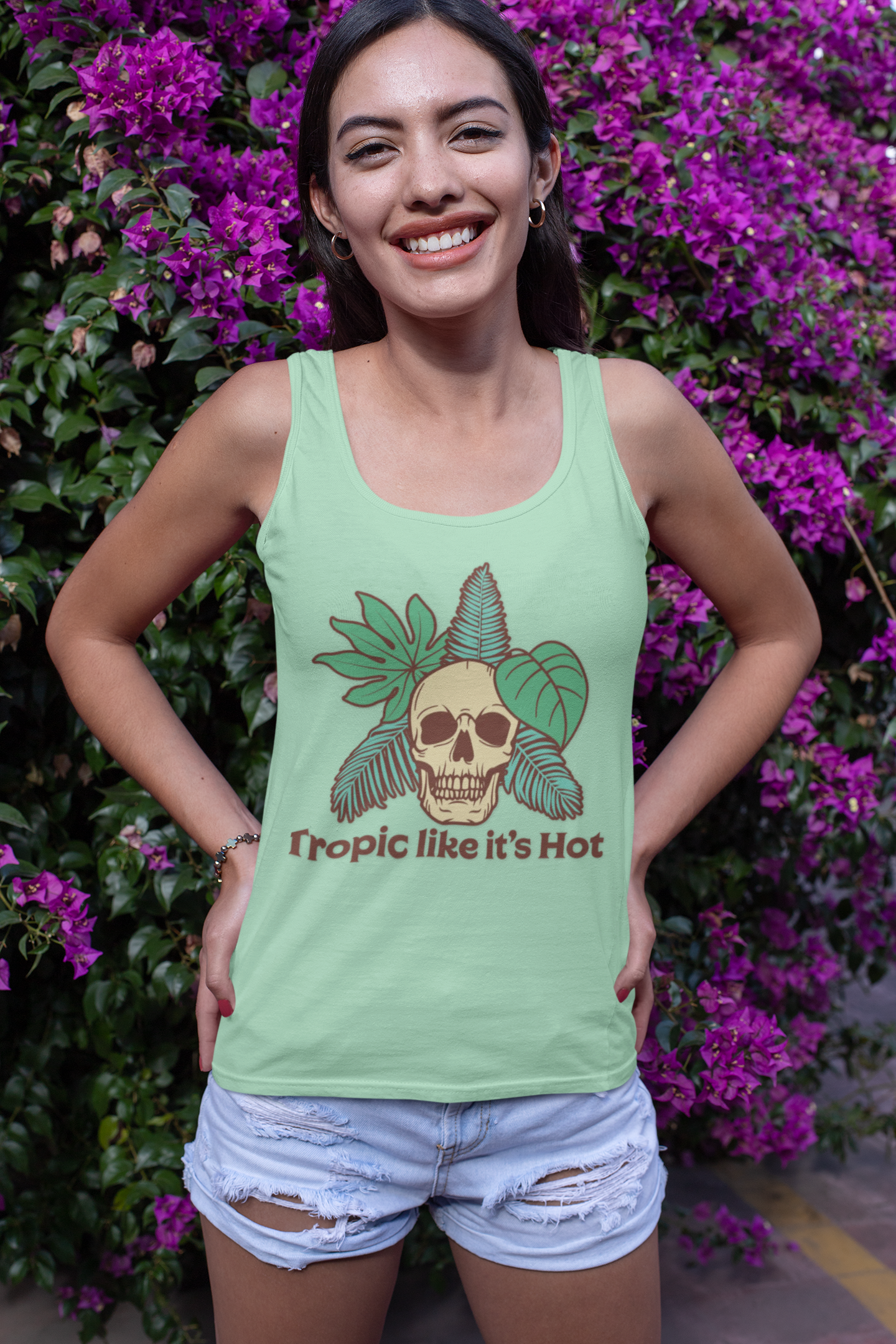 Tropical Skull Racerback Tank