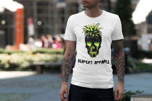 Edgy Neon Skull Graphic Tee