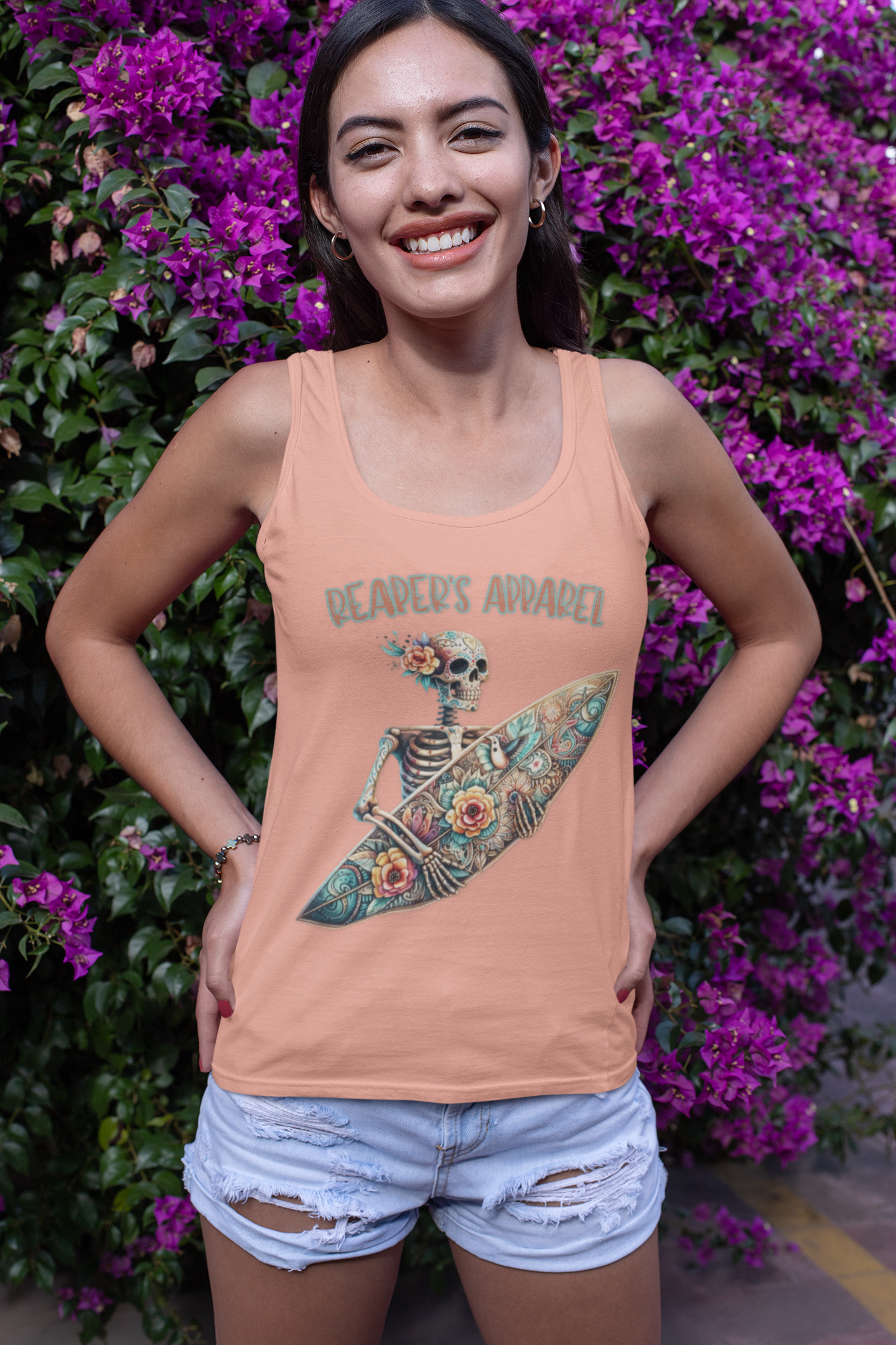 Surfing Skeleton Tank Top, Beachwear