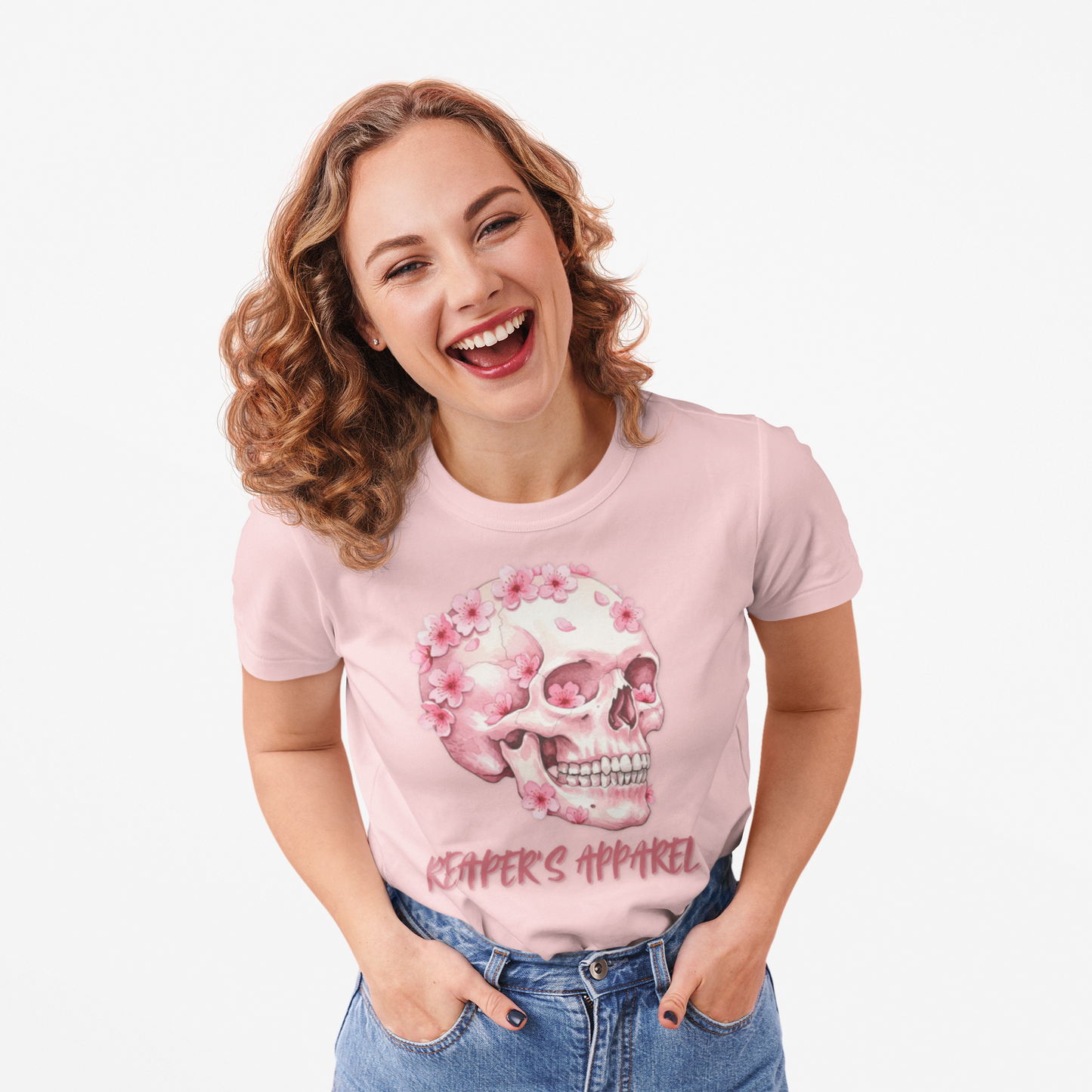 Pink Skull Flower Unisex Tee