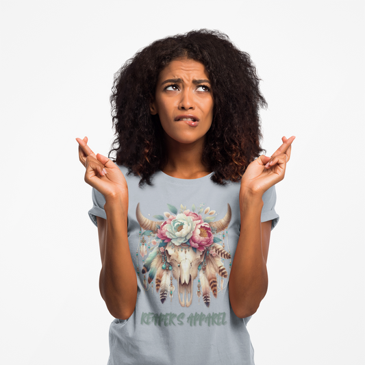 Boho Floral Skull, Vintage Graphic Shirt
