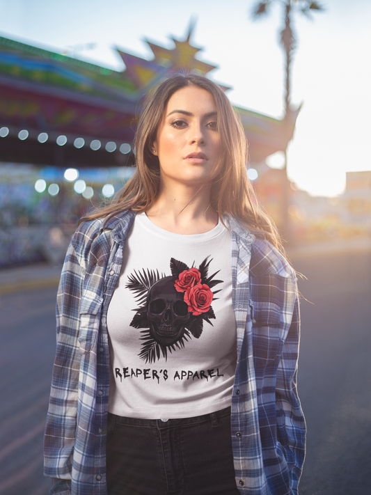 Skull and Roses Tee - Edgy Unisex