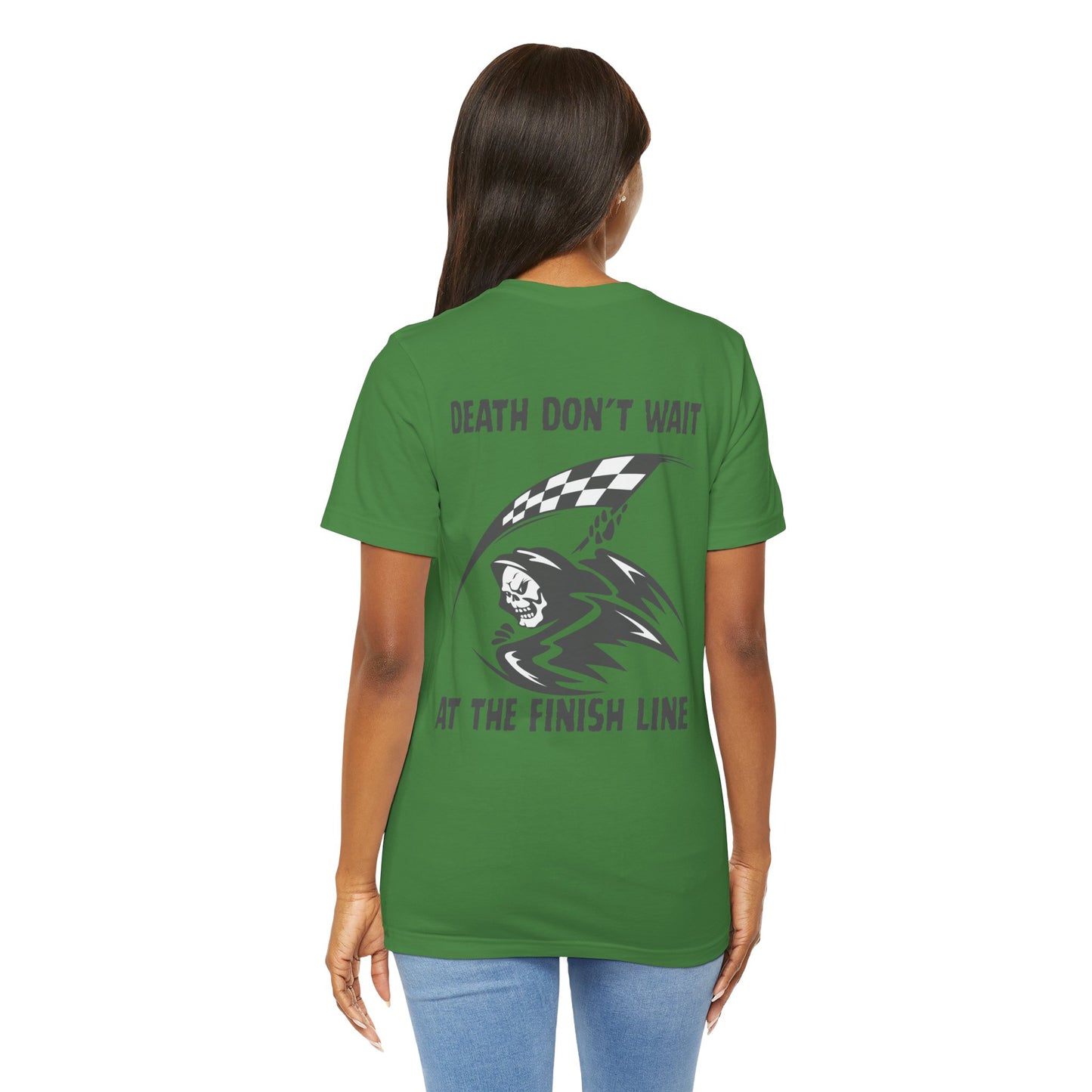 Edgy Racer Tee with Skull Graphic