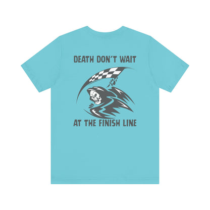 Edgy Racer Tee with Skull Graphic