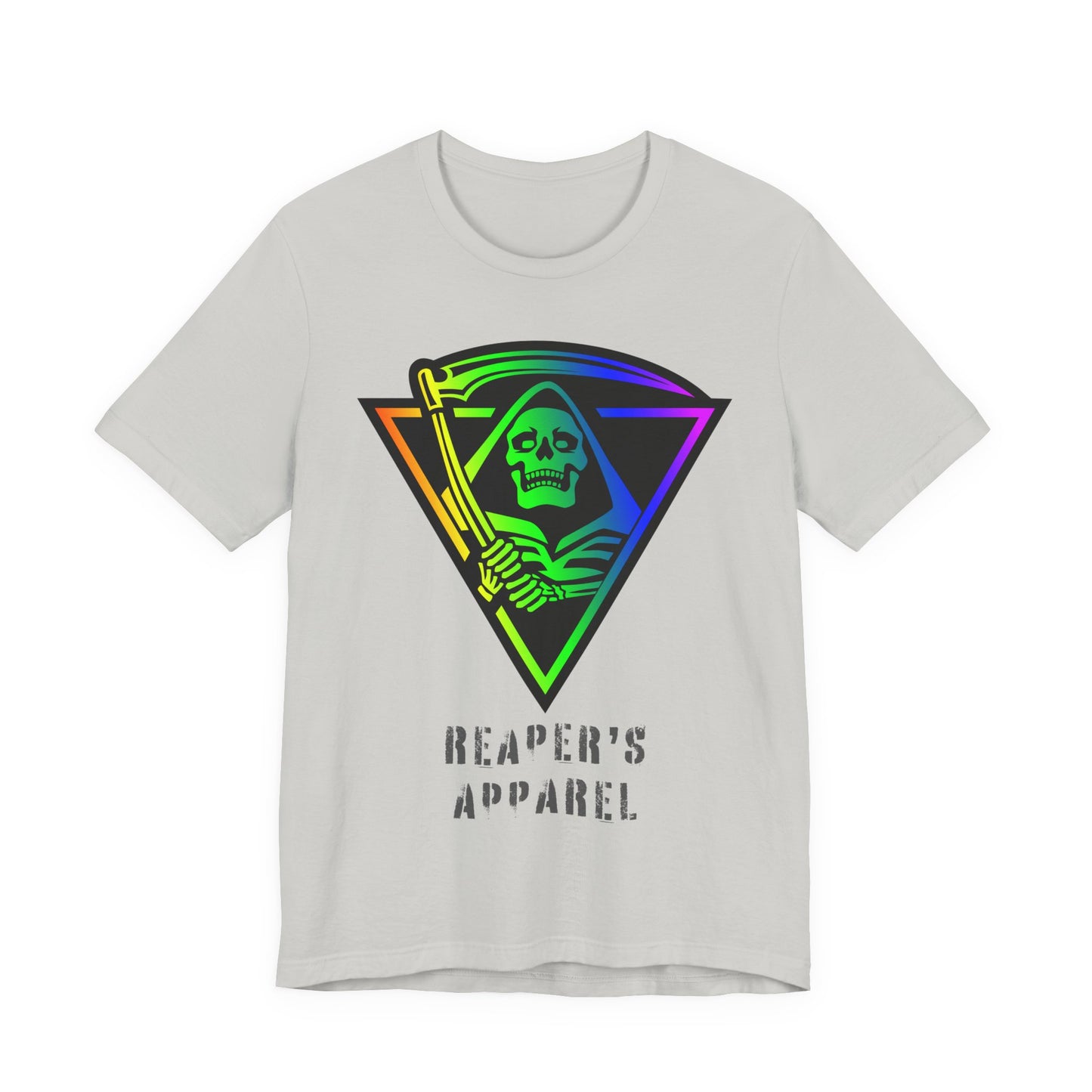Rainbow Grim Reaper T-Shirt, Unisex Tee for Halloween, Spooky Vibe, Gothic Fashion, Grunge Style, Alternative Apparel