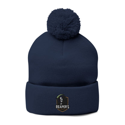Cozy Pom-Pom Knit Cap with Custom Embroidery