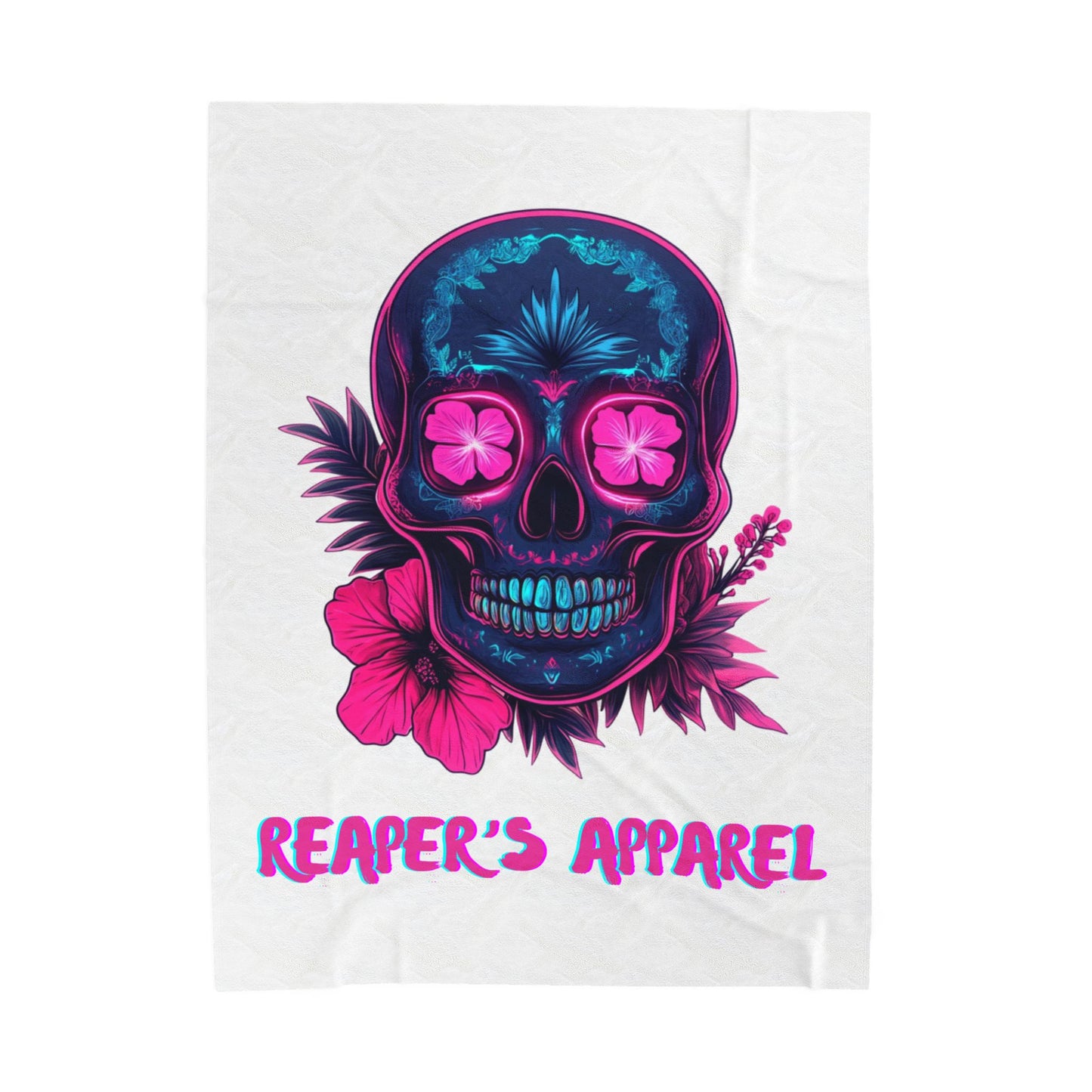 Colorful Skull Velveteen Plush Blanket | Soft Cozy Throw