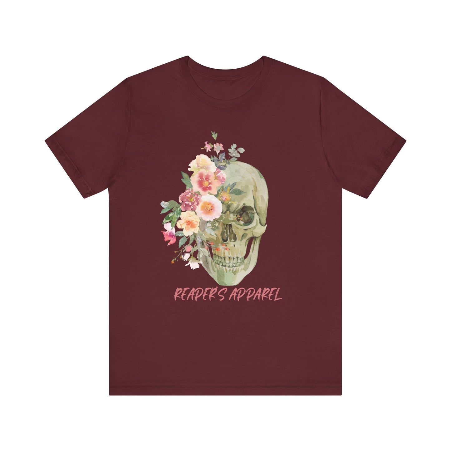 Floral Skull Graphic Tee, Unisex T-Shirt