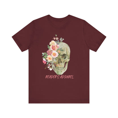 Floral Skull Graphic Tee, Unisex T-Shirt