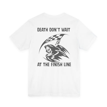 Edgy Racer Tee with Skull Graphic