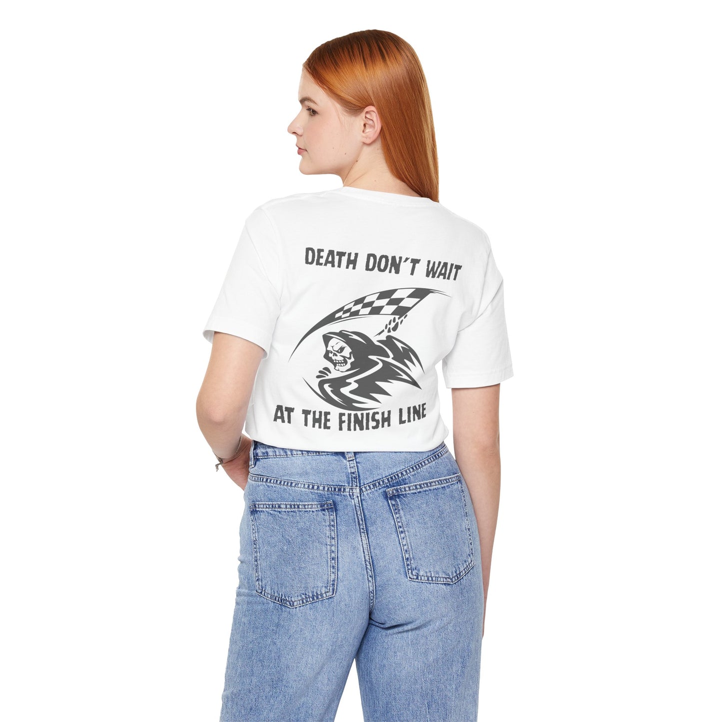 Edgy Racer Tee with Skull Graphic
