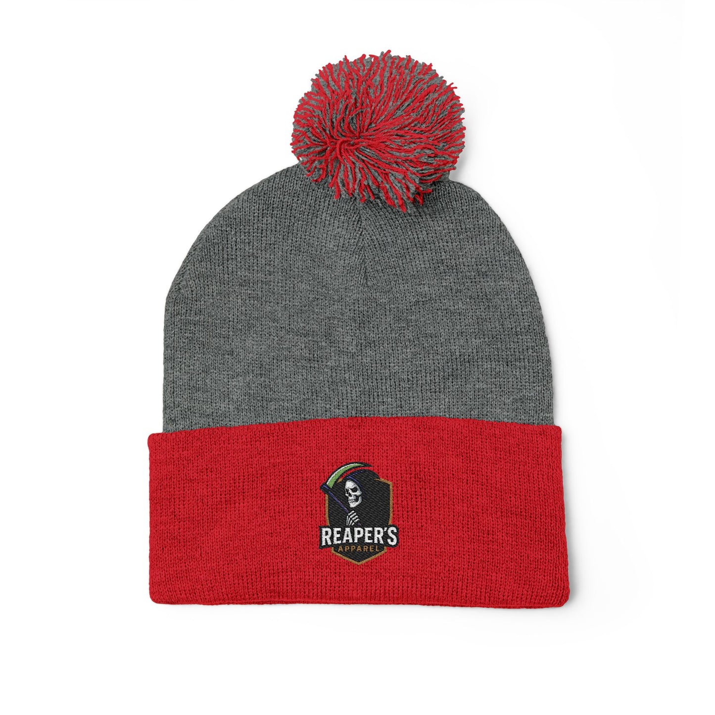 Cozy Pom-Pom Knit Cap with Custom Embroidery