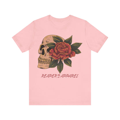 Skull and Rose Unisex Tee, Edgy Graphic T-Shirt