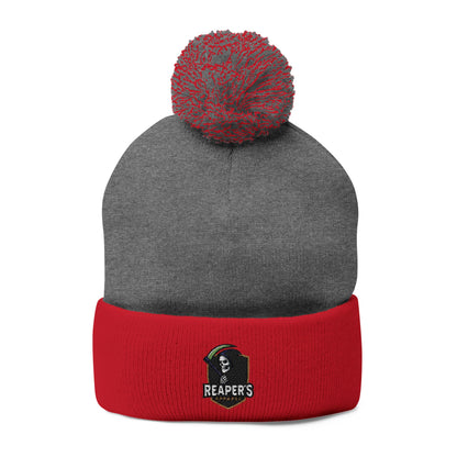 Cozy Pom-Pom Knit Cap with Custom Embroidery