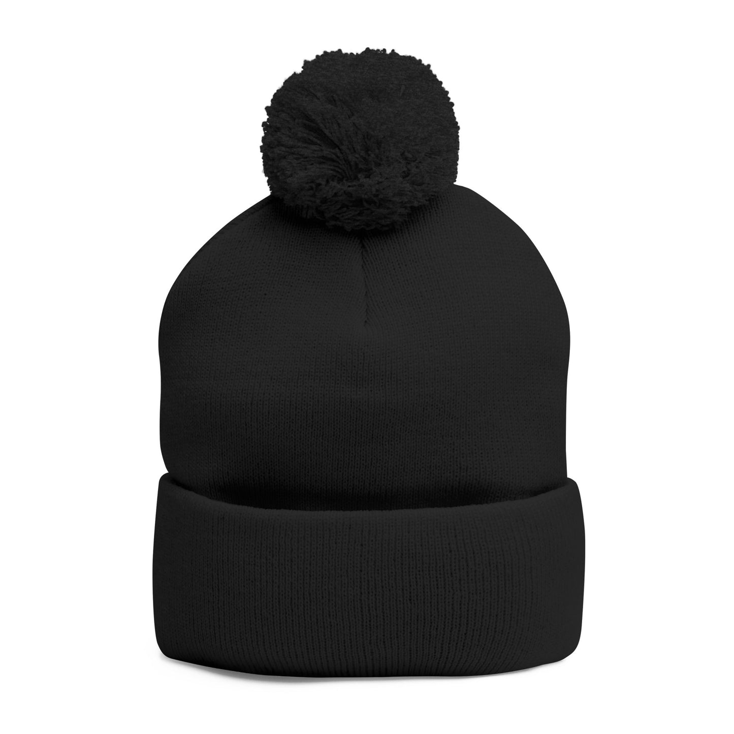 Cozy Pom-Pom Knit Cap with Custom Embroidery