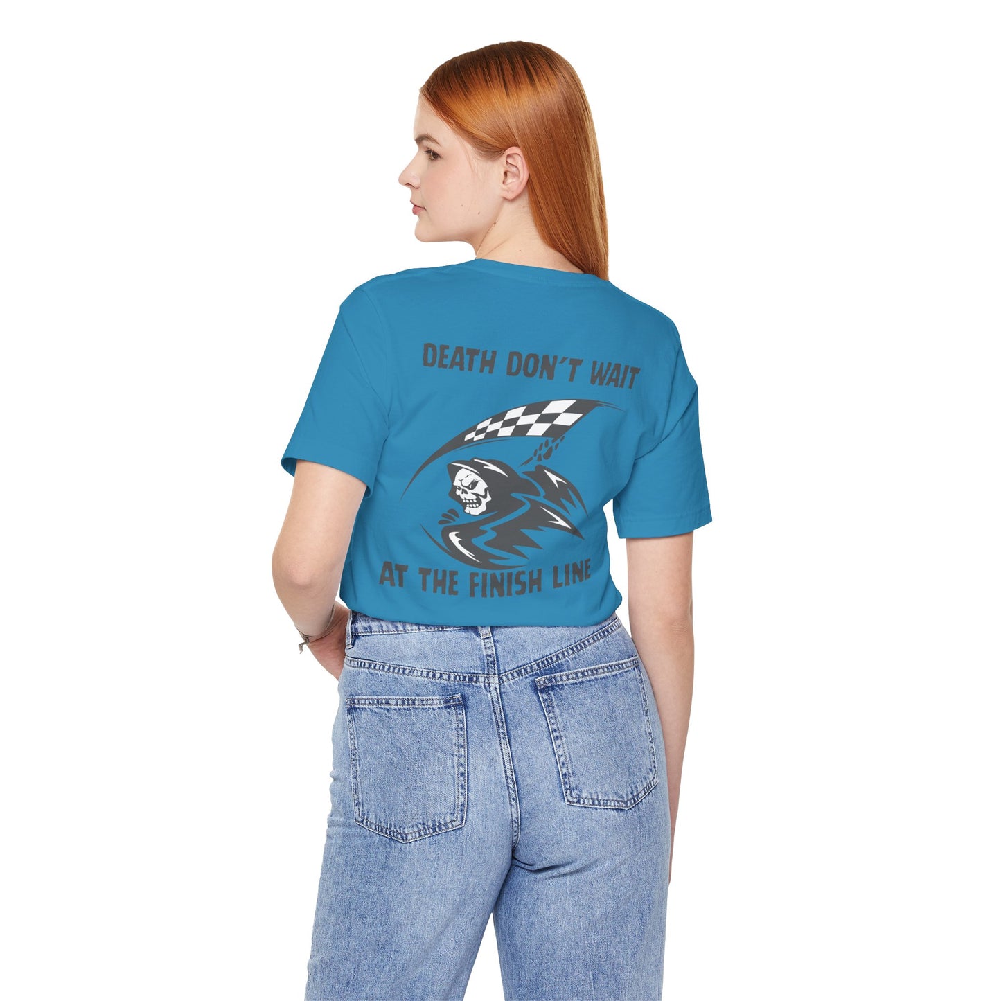 Edgy Racer Tee with Skull Graphic