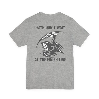 Edgy Racer Tee with Skull Graphic