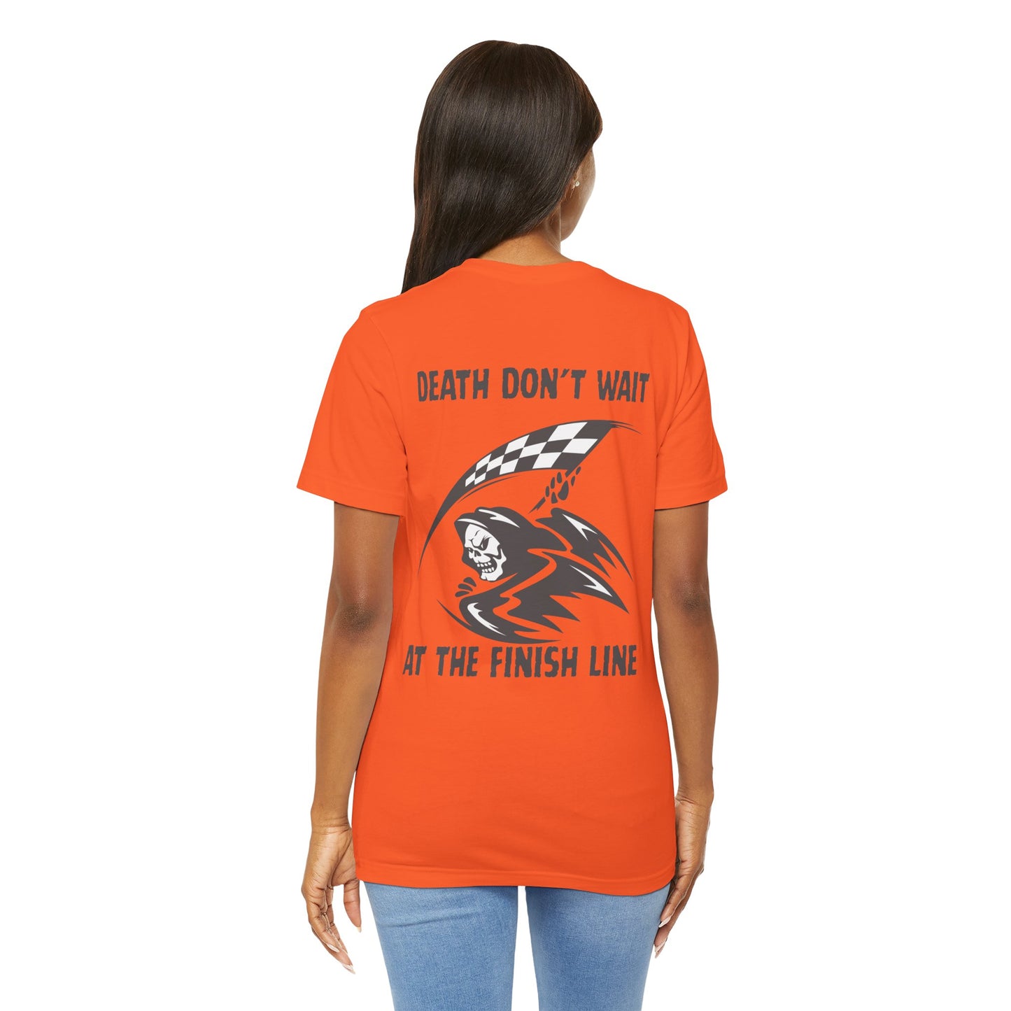 Edgy Racer Tee with Skull Graphic