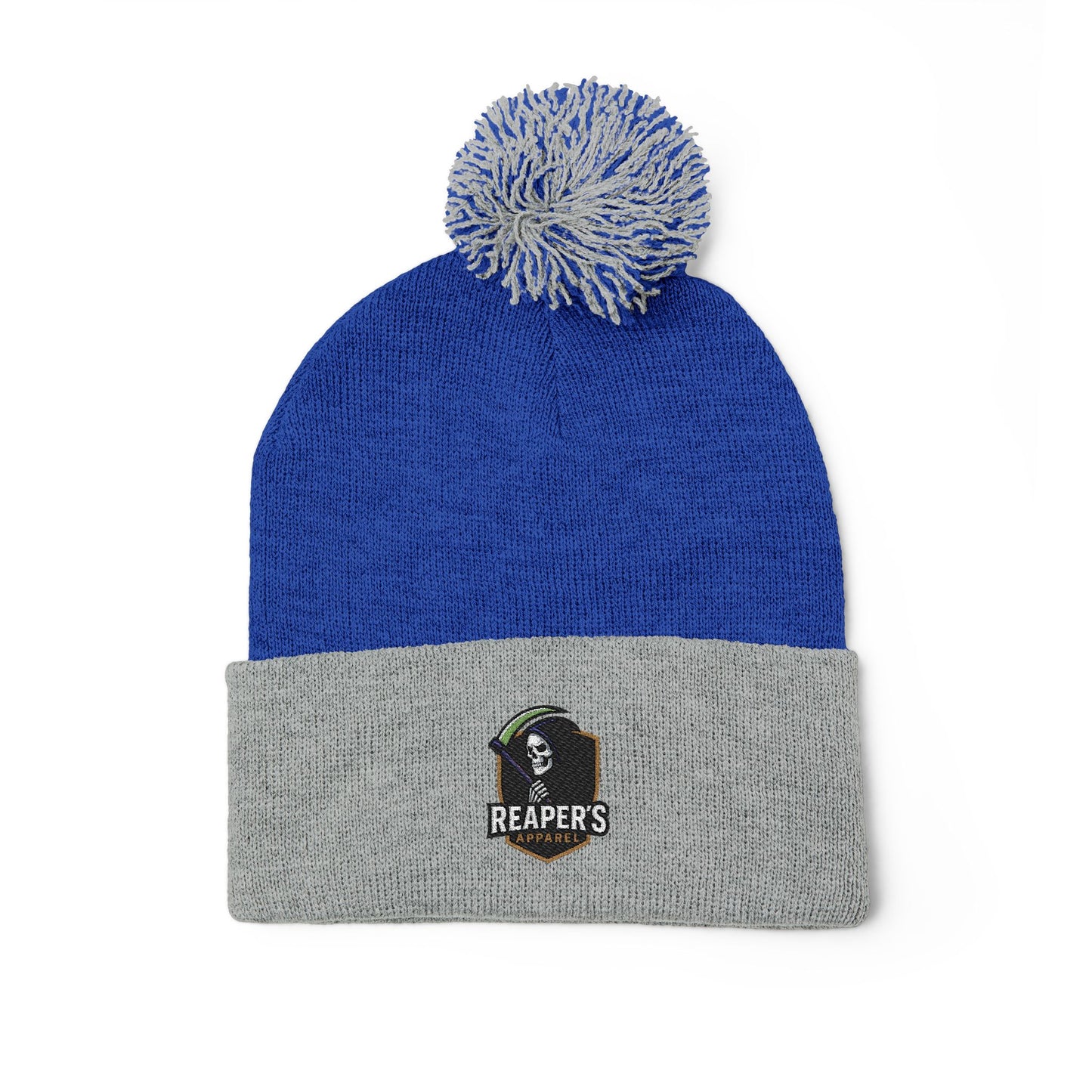 Cozy Pom-Pom Knit Cap with Custom Embroidery