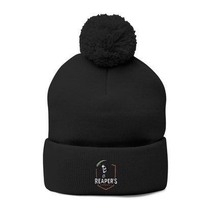 Cozy Pom-Pom Knit Cap with Custom Embroidery