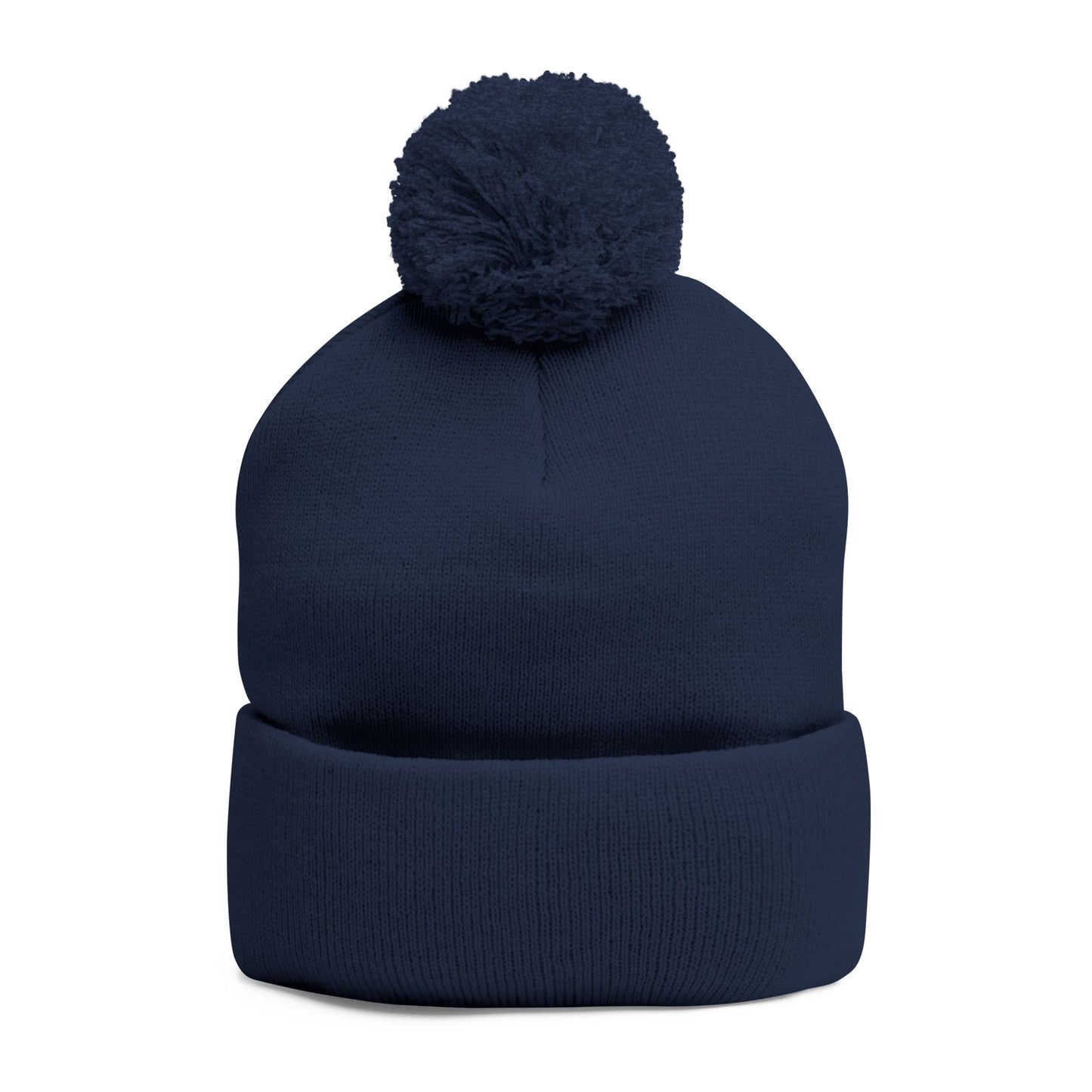 Cozy Pom-Pom Knit Cap with Custom Embroidery