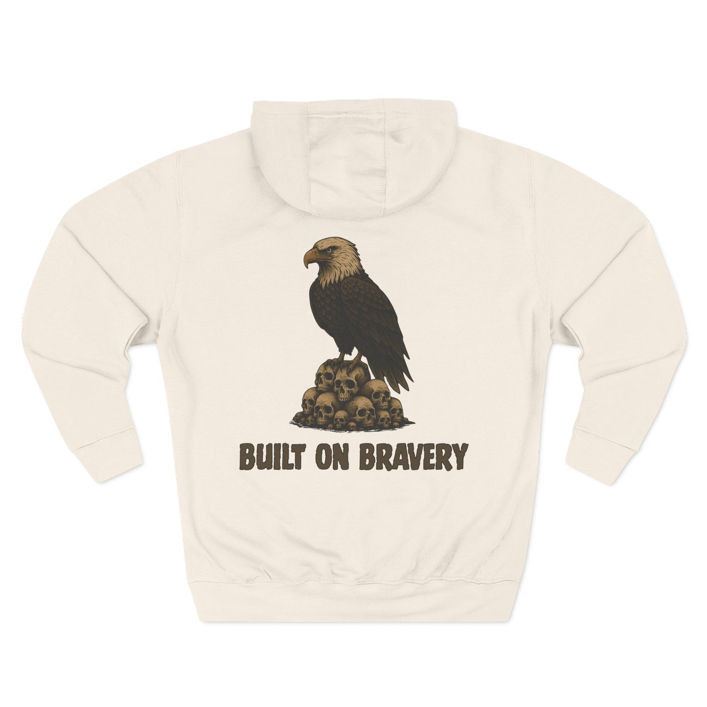 Three-Panel Fleece Hoodie with Bold Eagle Design
