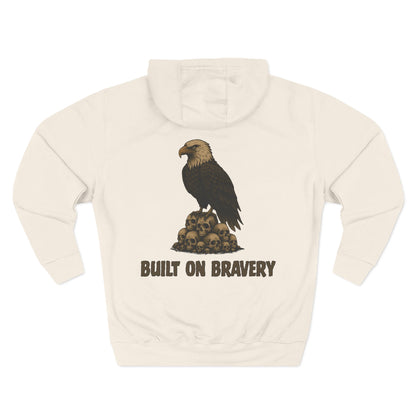 Three-Panel Fleece Hoodie with Bold Eagle Design