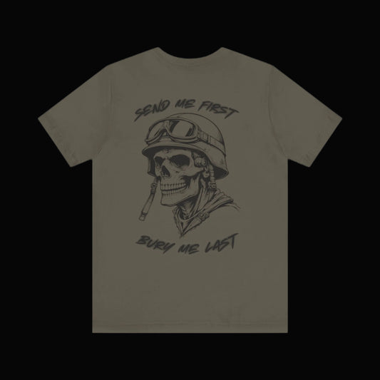 Military Skull Print Unisex Tee