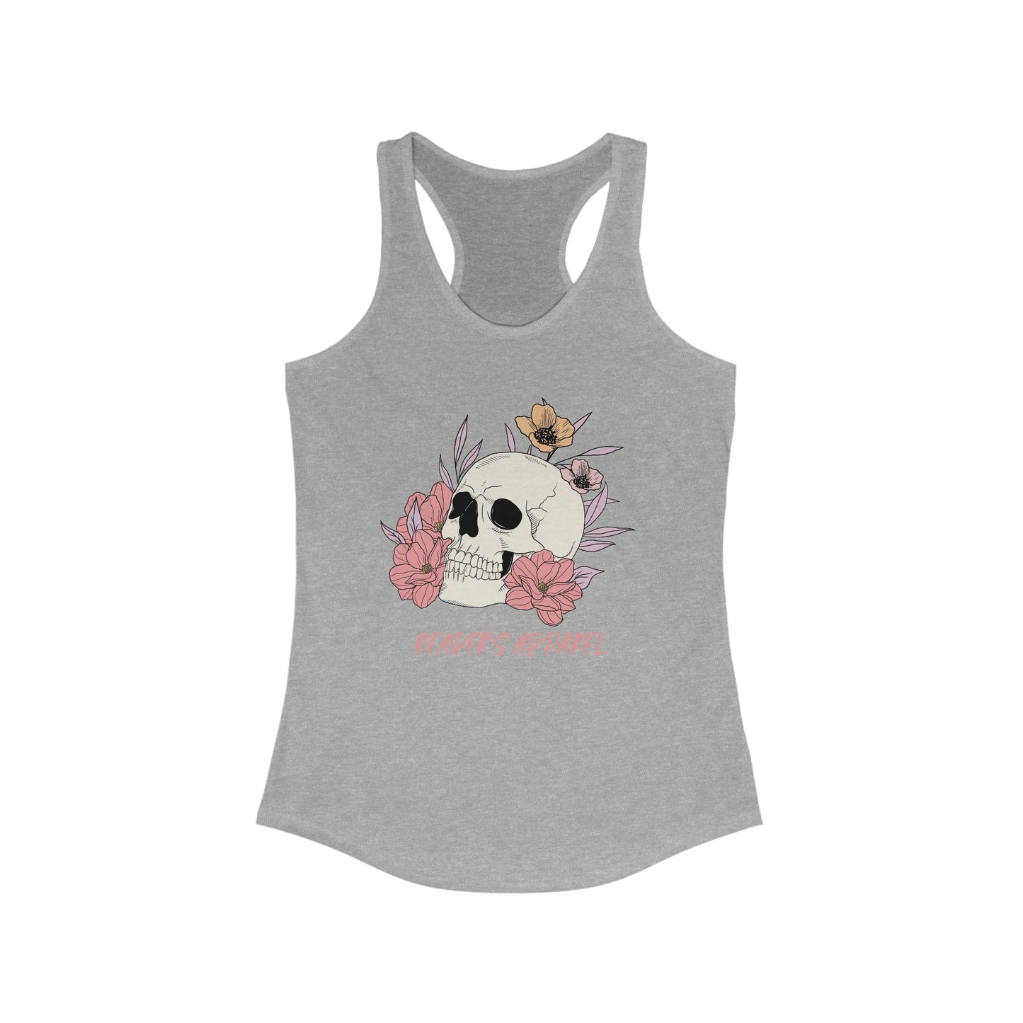 Floral Skull Racerback Tank Top