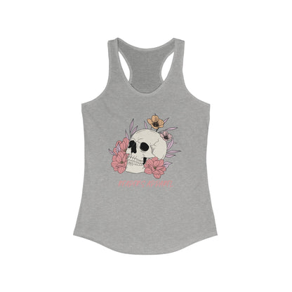 Floral Skull Racerback Tank Top